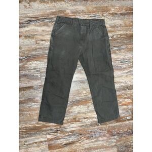 Mens Carhartt Gray Relaxed Fit Work Pants Size 38x29 Chino Canvas *See Info*